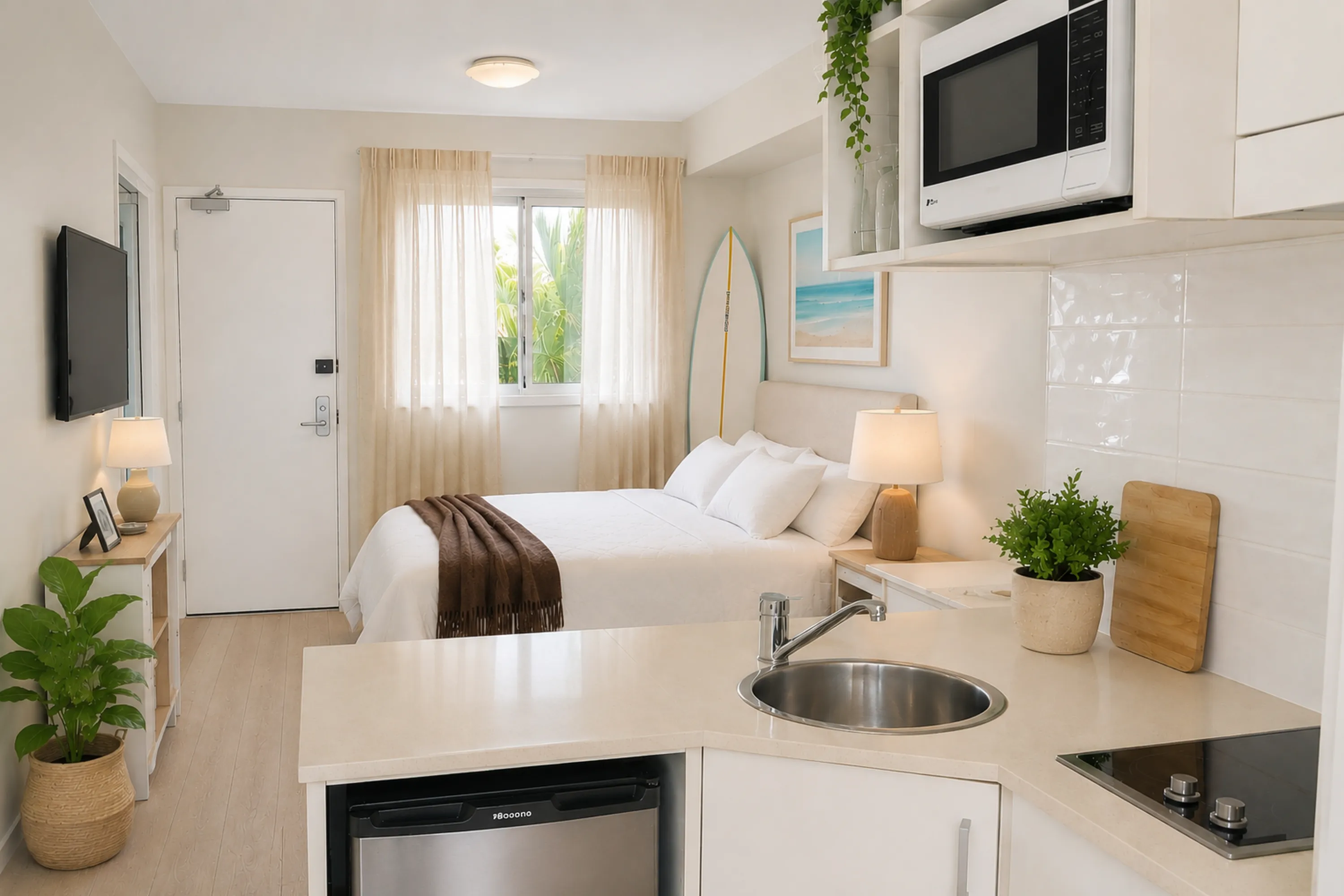 Studio apartment living space